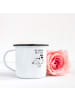 Mr. & Mrs. Panda XL Emaille Tasse Panda Weihnachten mit Spruch in Weiß