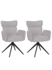 MCW 2er-Set Esszimmerstuhl N11 Bouclé 350g/m², Hellgrau, Beine dunkelgrau