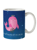 Mr. & Mrs. Panda Tasse Sternzeichen Jungfrau mit Spruch in Sternenhimmel Blau
