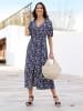 Sieh an! Druckkleid in marine-hellblau-bedruckt