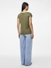 Pieces T-Shirt mit V-Ausschnitt in Grape Leaf