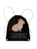 Mr. & Mrs. Panda Beutel Capybara Blume mit Spruch in Schwarz