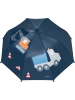 Playshoes 3D Regenschirm Baustelle in Marine