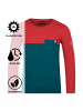 Trollkids Longsleeve "Bergen" in Petrolblau/Rot