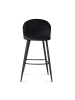KADIMA DESIGN 2er Set Barhocker Samt Hocker mit Lehne, Küchenhocker in Schwarz