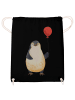 Mr. & Mrs. Panda Rucksackbeutel Pinguin Luftballon ohne Spruch in Schwarz