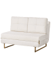 Beliani Schlafsofa JERSLEV in Weiß/Braun - (W) 120 x (H) 87 x (L) 84 cm
