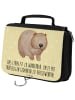 Mr. & Mrs. Panda Kulturtasche Wombat mit Spruch in Gelb Pastell
