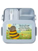 Mr. & Mrs. Panda Bento Box Hummel flauschig Design mit Spruch in Blau Pastell