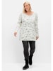 sheego Longpullover in offwhite-schwarz