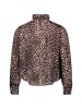 Zero  Satin-Bluse mit Animalprint in Brown/Cream