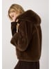 More & More superweiche, kurze Kunstfelljacke in espresso brown
