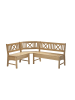 58 aufm Kessel ECKBANK Deborah 135 x 204 x 87 Massivholz Buche lackiert/Weinrot