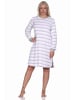 NORMANN Frottee Nachthemd langarm Bündchen Blockstreifen - 77671 in rosa