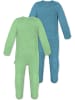 Normani Outdoor Sports 2x MERINO Babystrampler Levin in Grün/Blau