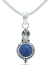 mantraroma 925er Silber - Ketten (L) 11 x (B) 30 mm mit Lapis Lazuli