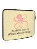 Mr. & Mrs. Panda Laptop Tasche Tintenfisch mit Spruch in Gelb Pastell