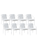 Beliani 8er-Set Esszimmerstuhl ASCIANO in Weiß