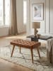 KADIMA DESIGN Sitzhocker 67x47x39 cm Mango Massivholz / Echtleder