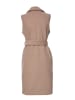 Threadbare Langweste THB Suhail belted formall Coat in Stone