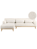 Beliani Ecksofa SIMOS in Weiß/Braun - (W) 264 x (H) 80 x (L) 82 cm rechtsseitig