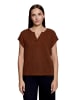 BETTY & CO Strukturshirt kurzarm in Braun
