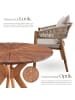 tectake Runder Tisch aus Akazienholz mit Sonnenmuster, wetterfest, Rope-Design