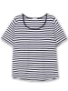 sheego T-Shirt in marine-weiß