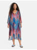 SAMOON Kleid Langarm kurz in Digital Blue gemustert