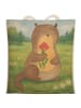 Mr. & Mrs. Panda Beuteltasche Otter Blumenstrauß Design ohne Spruch in Weiß