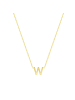 Lucardi 375 Gold Halskette "Buchstabe W" Buchstabe