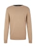 Tom Tailor Feinstrick Basic Pullover Rundhals Sweater in Braun