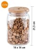 APS 2er Set Vorratsglas -WOODY-  in Transparent, Maße: 14 x 14 x 21,5 cm