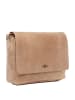 SID & VAIN Leder-Messenger Laptoptasche Leder Umhängetasche Unisex SPENCER in beige