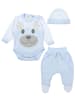 TupTam Baby Body Strampelhose Mütze Bekleidungsset in hellblau