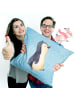 Mr. & Mrs. Panda Lounge Kissen Pinguin mHerzieren ohne Spruch in Eisblau