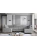 MF Design Esco Recamiere Rechts in Grau -  (L) 200 x (B) 336 x (H) 92 cm