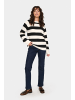 SAINT TROPEZ Strickpullover GarbieSZ Lockere Passform in Ice Black Stripe