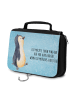 Mr. & Mrs. Panda Kulturtasche Pinguin mHerzieren mit Spruch in Eisblau