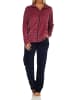 NORMANN Hausanzug Streifen Homewear Nicky Velvet - 69979 in beere