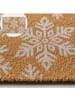relaxdays Fußmatte "Schneeflocken" in Natur/ Weiß - (B)60 x (T)40 cm