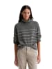 Marc O'Polo Gestreifter Rollkragenpullover relaxed in Medium Grey