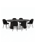 ebuy24 Essgruppe Tokyo Highline 7-teilig Schwarz 120 x 120 cm