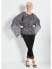 GOLDNER Schlupfbluse Tunikbluse mit Chiffon-Überwurf, Print in schwarz / weiß / gemustert