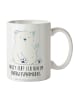 Mr. & Mrs. Panda Kaffeetasse Eisbär Faul mit Spruch in Weiß