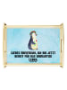 Mr. & Mrs. Panda Holztablett Pinguin Blumen mit Spruch in Eisblau