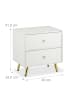relaxdays 2 x Nachttisch in Weiß/ Gold - (B)40 x (H)41,5 x (T)32,5 cm