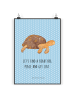 Mr. & Mrs. Panda Bild Schildkröte MHerzieren mit Spruch in Blau Pastell