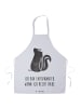 Mr. & Mrs. Panda Grillschürze Stinktier Sitzen mit Spruch in Weiß