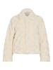 Vila Fleecejacke Knopfverschluss Stehkragen Modisch in Creme
